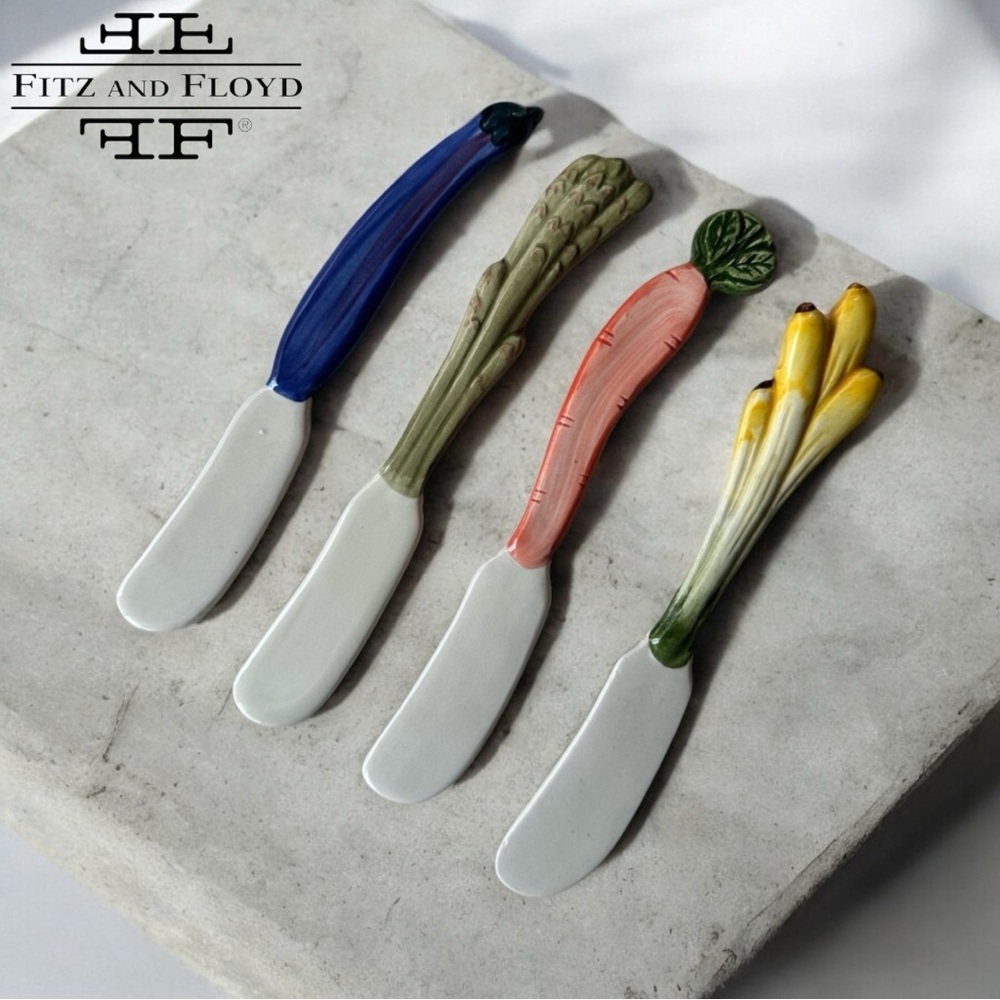 Fitz and Floyd Hand-Painted Veggie Canapé Knives